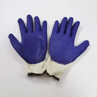 Sanjian polyester liner blue dipped glove latex gloves