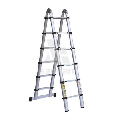 DFS-506 portable aluminium telescopic retract folding double side ladder stairs