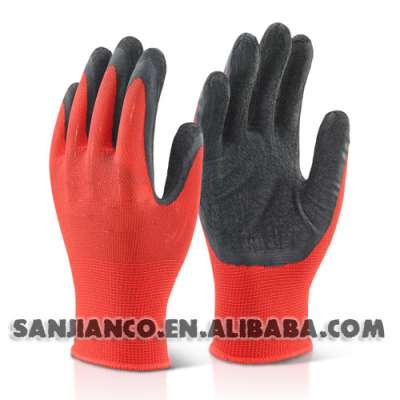 Latex Coated nylon glove rubber safety working cheap Latex glove