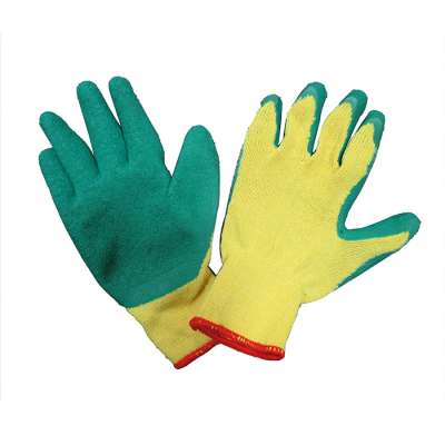 hot selling Green rubber coated gloves cotton knitted safety glove for workers 6116920000