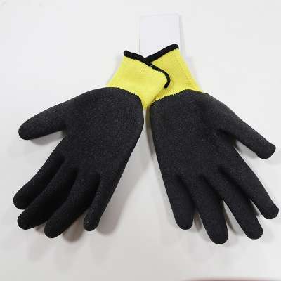 Industrial wrinkle palm finish rubber glove safety hand work glove