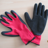 plam latex crinkle coated nylon gloves